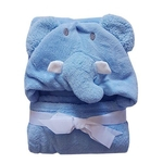 Manta Baby com Capuz Elefante Azul - Jolitex