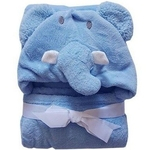 Manta Baby Com Capuz Jolitex Elefante Azul