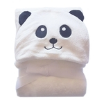 Manta Baby de Urso Panda Brano com Capuz 75x100cm - Jolitex