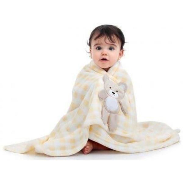 Manta Bebê Cobertor Infantil Amarela - Loani