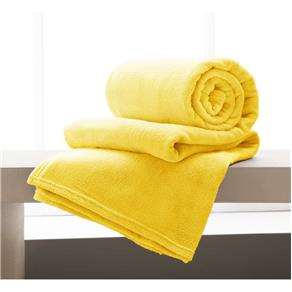 Manta Casal Flannel Extra Macio Amarelo - Corttex - Amarelo