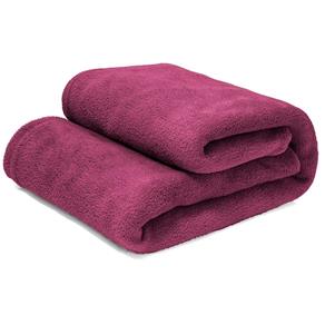 Manta Cobertor Solteiro 100% Microfibra Flannel 180G/m² - Cereja