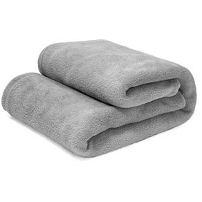 Manta Cobertor Solteiro 100% Microfibra Flannel 180G/m² - Cinza