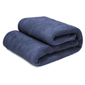 Manta Cobertor Solteiro 100% Microfibra Flannel 180G/m² - Azul Marinho
