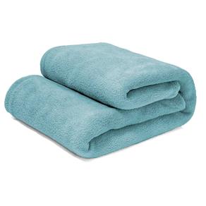 Manta Cobertor Solteiro 100% Microfibra Flannel 180G/m² - Azul