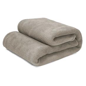 Manta Cobertor Solteiro 100% Microfibra Flannel 180G/m² - Bege