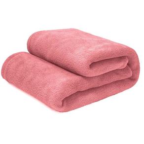 Manta Cobertor Solteiro 100% Microfibra Flannel 180G/m² - Coral