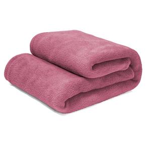 Manta Cobertor Solteiro 100% Microfibra Flannel 180G/m² - Rosê