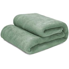 Manta Cobertor Solteiro 100% Microfibra Flannel 180G/m² - Verde
