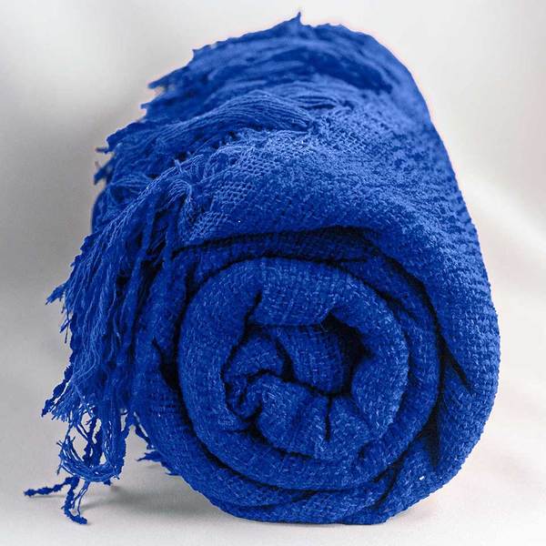 Manta de Chenille Azul Royal