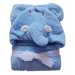Manta de Microfibra Baby Jolitex com Capuz de Elefante Azul