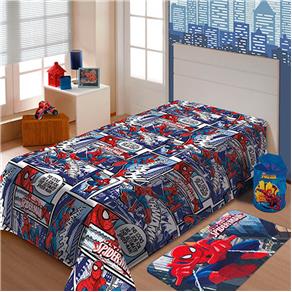 Manta Infantil Marvel Soft Spider Man - Jolitex - Azul Marinho