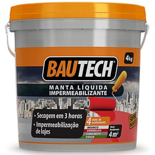 Manta Líquida Impermeabilizante Cinza para Concreto 4Kg - 48 - BAUTECH