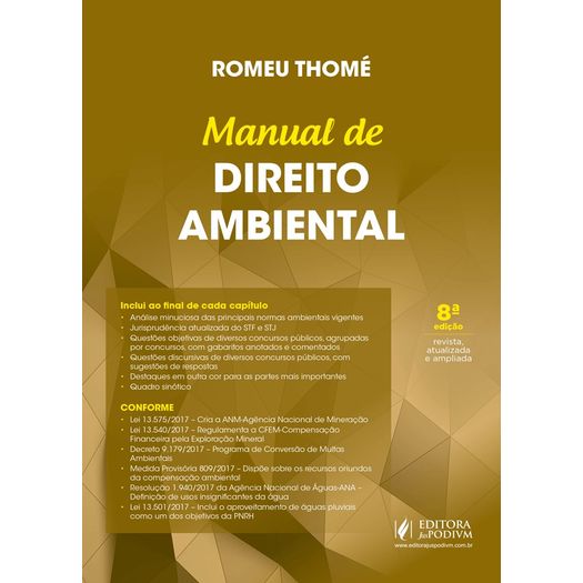 Manual de Direito Ambiental - Juspodivm - 8 Ed