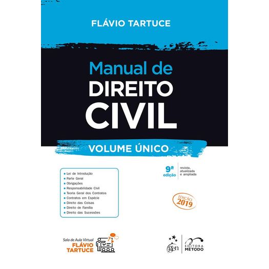 Tudo sobre 'Manual de Direito Civil - Volume Unico - Tartuce - Metodo'