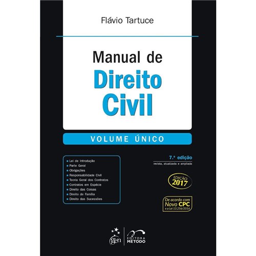 Manual De Direito Civil - Volume Unico - Tartuce - Metodo