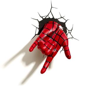 Mão do Homem-Aranha / Spiderman - Luminária 3D Light FX Marvel