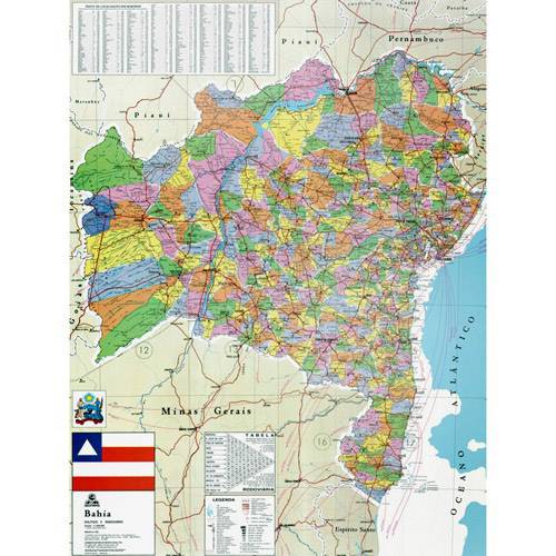 Mapa Bahia Político e Rodoviário - Geomapas