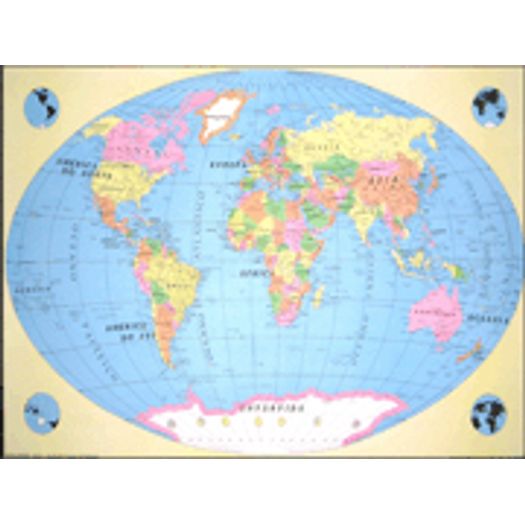 Mapa Mundi Politico 126x92cm Simples 111 03 Blister Geomapas