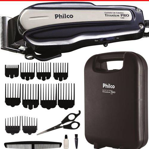 Máquina Cortar Cabelo Philco Profissional Titanium Pro 220v