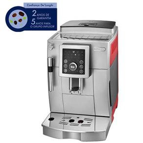 Máquina de Café Expresso Automática DeLonghi ECAM 23 210SR – Prata/Vermelha - 110V