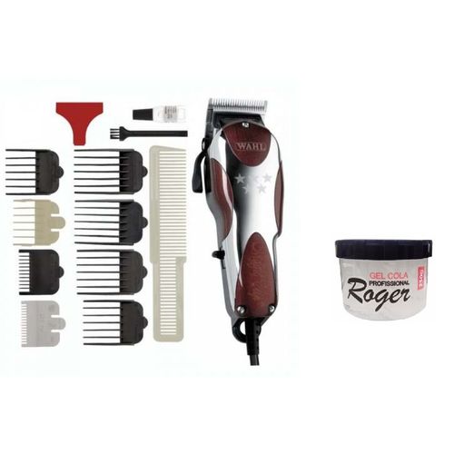 Máquina de Corte 110v Magic Prata/vermelha Wahl + Gel Roger