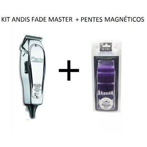 Tudo sobre 'Máquina de Corte Andis Fade Master 110v + Kit 5 Pentes Guias Magneticos'