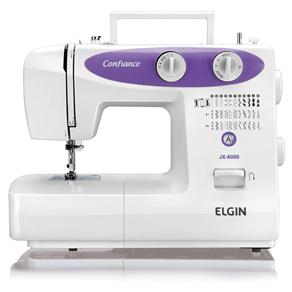 Máquina de Costura Elgin Confiance JX-6000 - Branca/Lilás - 220V