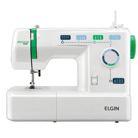 Máquina de Costura Elgin JX-2011 Decora Mais - Branca / Verde - 110V