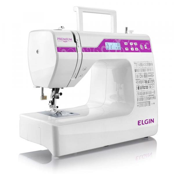 Máquina de Costura Elgin Premium JX-10000 - Branca/Rosa