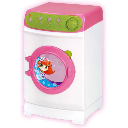 Máquina de Lavar Infantil Magic Toys Super Elétrica - Meg Rosa/verde