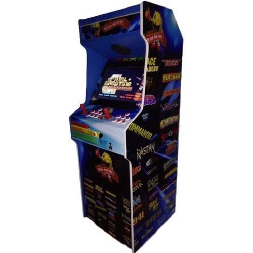 Máquina Multijogos Retrô 19 Polegadas Fliperama Video Game Adesivada 1299 Jogos com Ficheiro e 200 Fichas