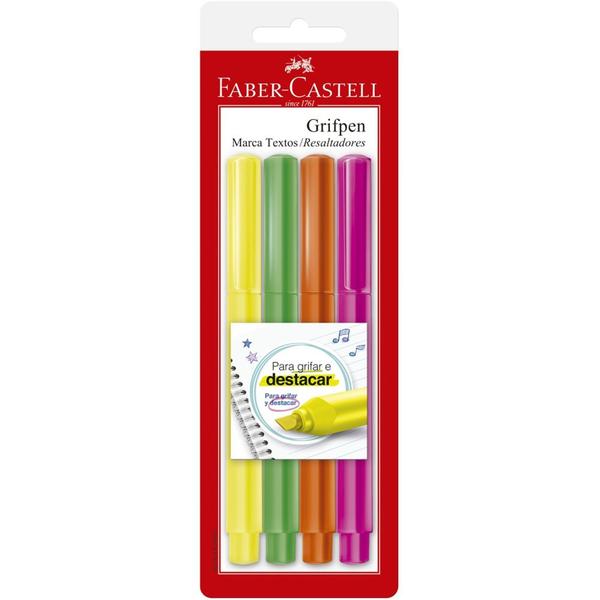 Marca Texto Grifpen 4 Cores Faber Castell