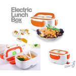 Marmita Elétrica Lancheira Automatica Eletric Lunch Box com Divisórias e Talheres