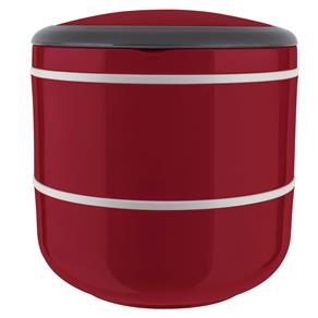 Marmita Euro Home Lunchbox Dupla em Plástico Vermelha – 1,4 L