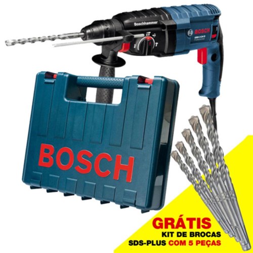 Tudo sobre 'Martelete Sds-Plus 800w 2,7 Kg Gbh 2-24d Perfurador Rompedor Bosch Grátis 5 Brocas Sds-Plus 127v'