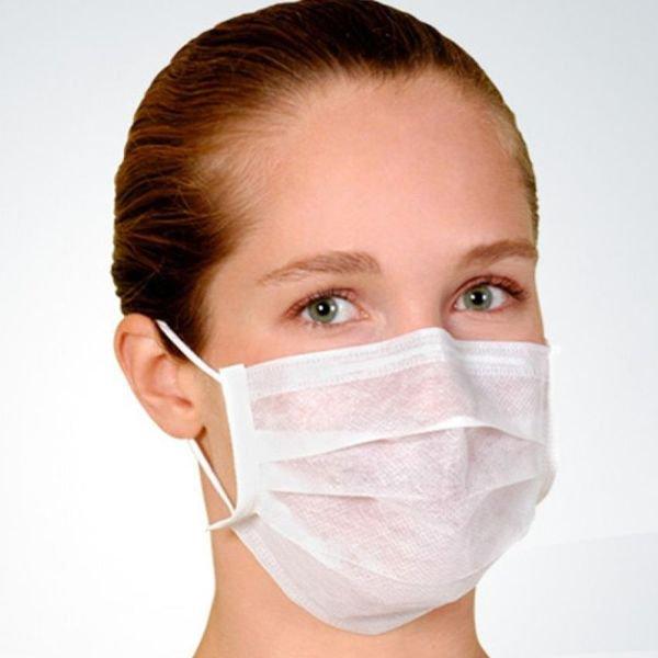 Máscara Cirúrgica Tripla Descartável com Elástico - 250 Unidades - Descarpack