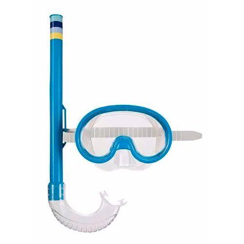 Máscara de Mergulho e Snorkel Infantil - Azul