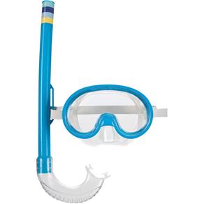 Máscara de Mergulho e Snorkel Infantil Mor Azul