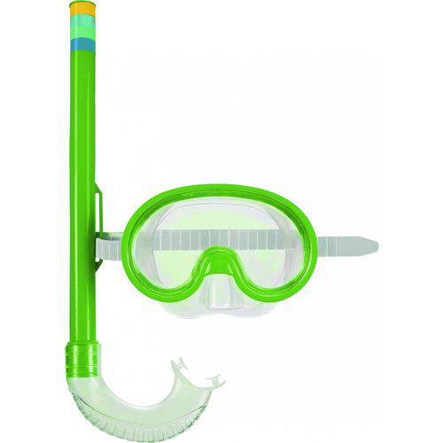 Mascara e Snorkel Mergulho Infantil Verde