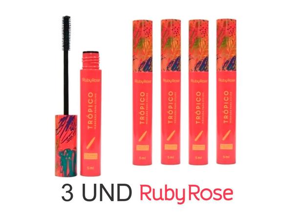 3 Máscara para Cilios Trópico Volume e Alongamento Ruby Rose