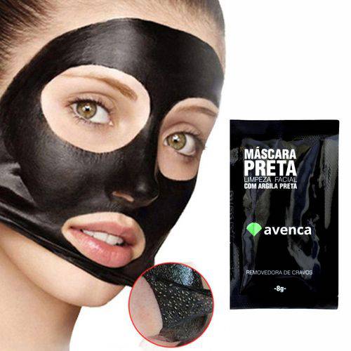 Máscara Preta Removedora Cravos Avenca 8g Limpeza Facial com Argila Preta