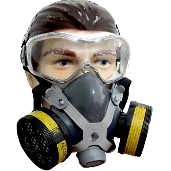 Mascara Respirador Facial com 2 Filtros Formol Cabelereira Química - Alltec