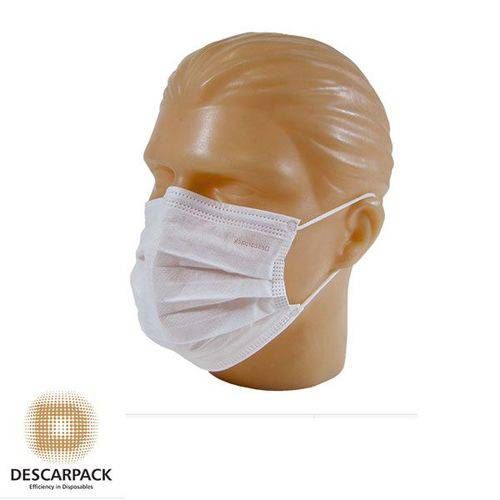 Máscara Tripla Descartável com Elástico 20 Caixas com 1000 Unidades Descarpack