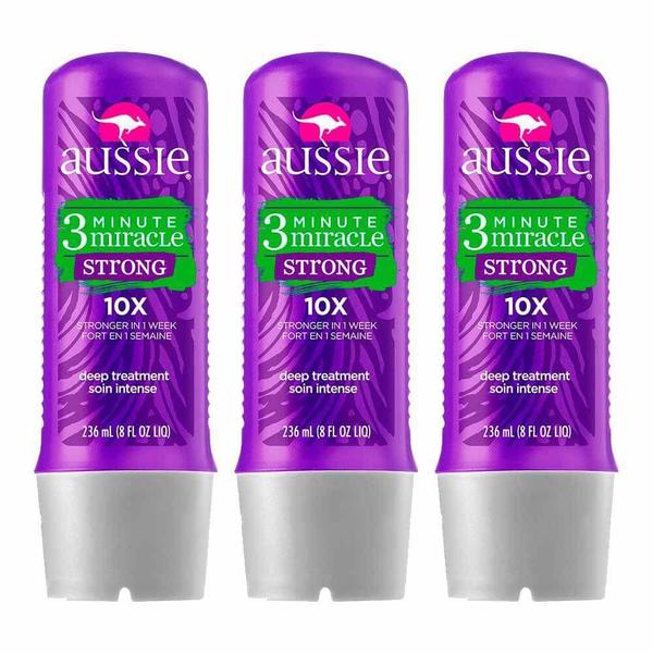 3 Máscaras Aussie 3 Minute Miracle Strong 236ml