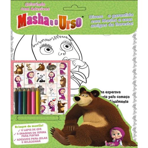 Masha e o Urso - Colorindo com Adesivos