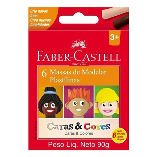 Massa de Modelar C/6 Cores Caras & Cores Faber-Castell 22.0306Cc