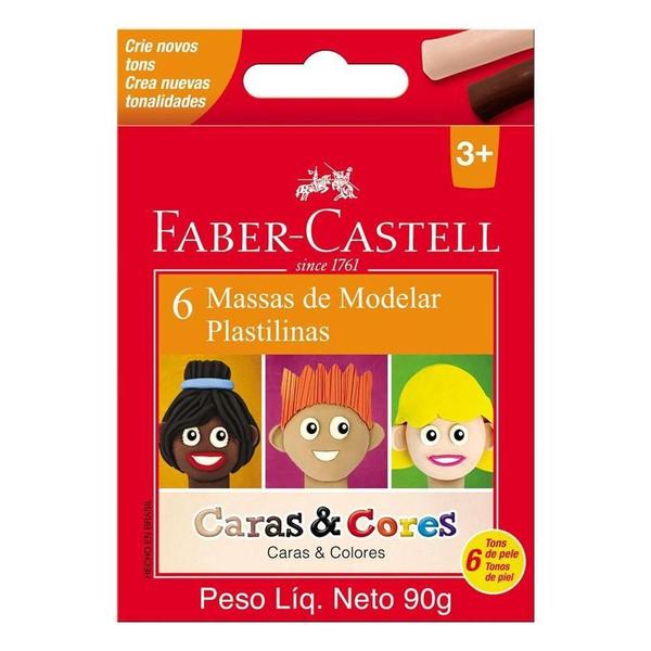Massa de Modelar C/6 Cores + Caras & Cores - Faber-Castell
