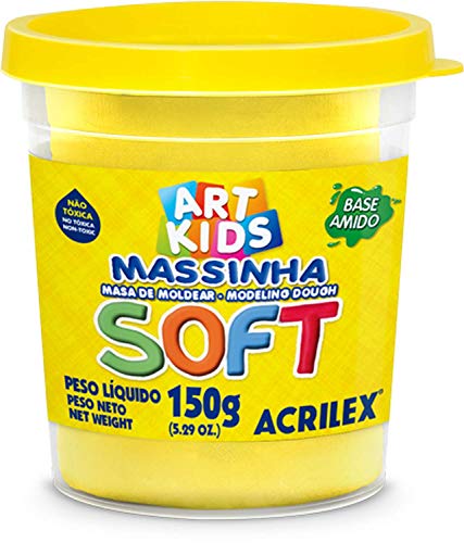 Massa de Modelar Soft Acrilex Amarelo Limão 150g