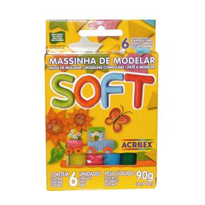 Massa de Modelar Soft Estojo com 06 Unidades 90 Gr Acrilex